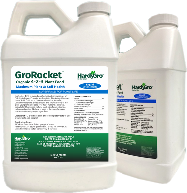 GroRocket organic plant food 4-2-3 + biostimulants + humates + more