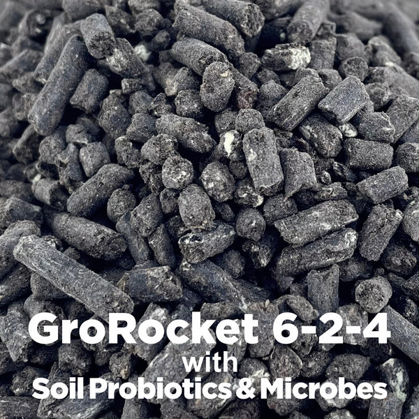 GroRocket dry organic fertilizer + Sulfur + biostimulants + soil microbes 6-2-4, (5lb.)