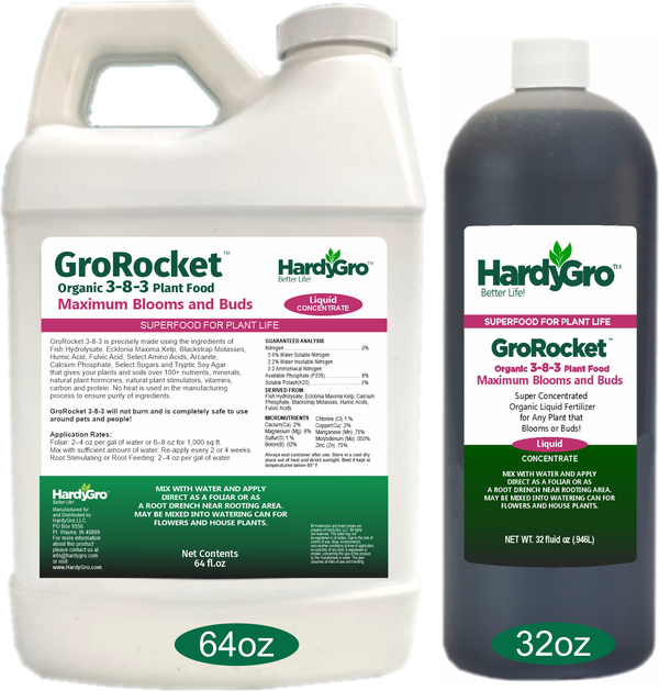 GroRocket organic plant food 3-8-3 + biostimulants + humates + more