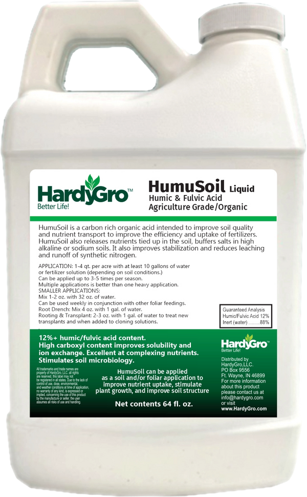 HumuSoil-L -Organic Humic and Fulvic Acid Liquid Concentrate (64oz)