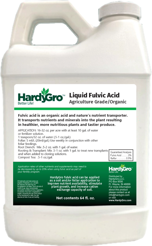 organic liquid fertilizer concentrate Organic Fulvic Acid Liquid Concentrate (64oz) – HardyGro