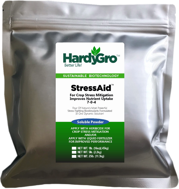 StressAid 7-0-4 protein hydrolysate biostimulant, humic/fulvic acid, seaweed extract