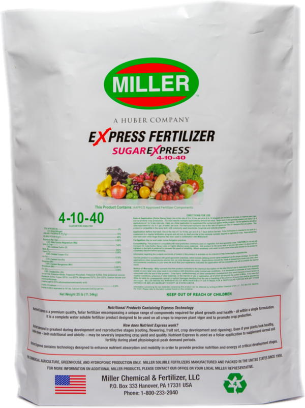 kelp fertilizer nutrients Sugar Express 4-10-40, + Kelp, + Micro Nutrients (25lb)