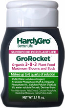 Load image into Gallery viewer, GroRocket organic plant food 3-8-3 2.1oz Squeeze Bottle
