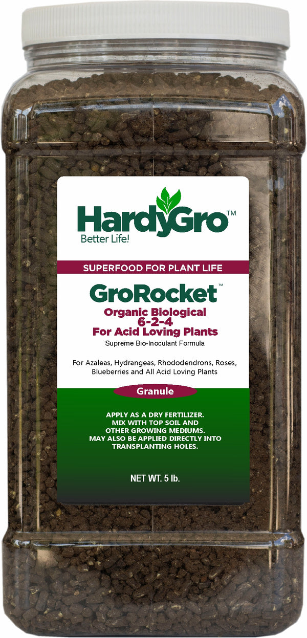 organic fertilizer for acid loving plants GroRocket dry organic fertilizer + Sulfur + biostimulants + soil micro – HardyGro