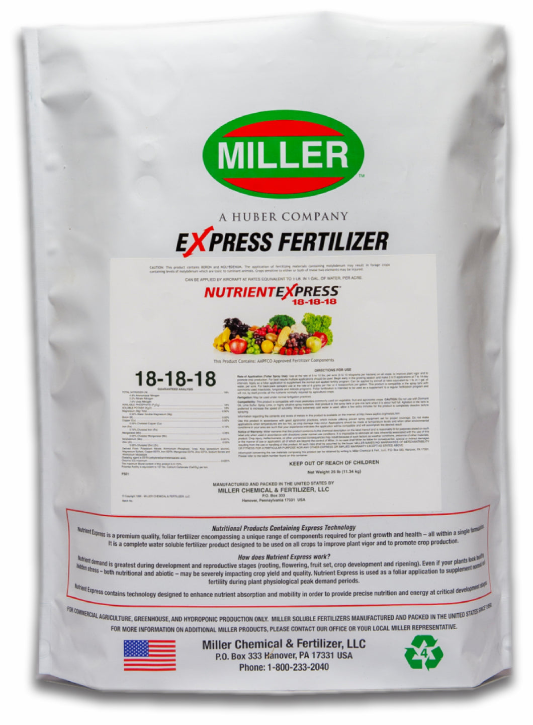 Nutrient Express 18-18-18 25lb water soluble fertilizer