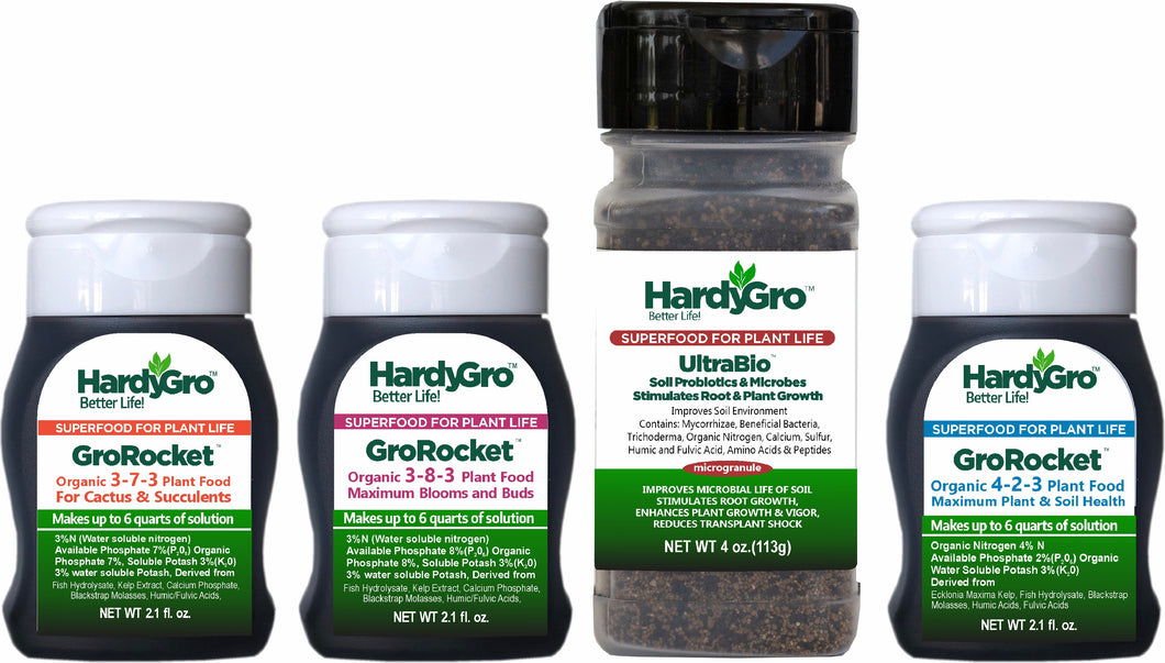 GroRocket organic plant & soil plant food, UltraBio Sample Pack