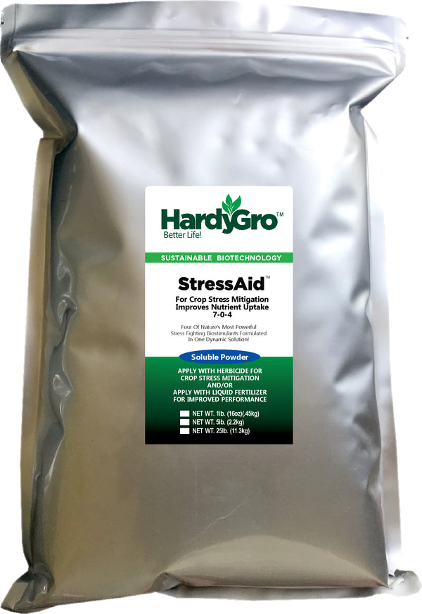 StressAid 7-0-4 protein hydrolysate biostimulant, humic/fulvic acid, seaweed extract