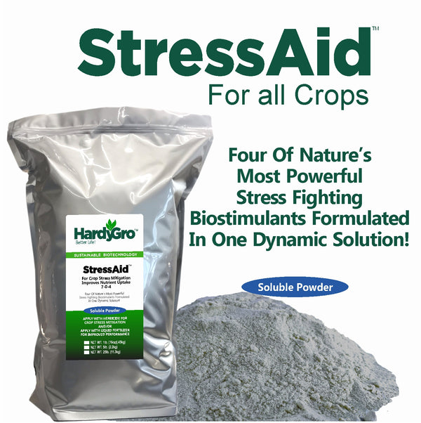 StressAid 7-0-4 protein hydrolysate biostimulant, humic/fulvic acid, seaweed extract