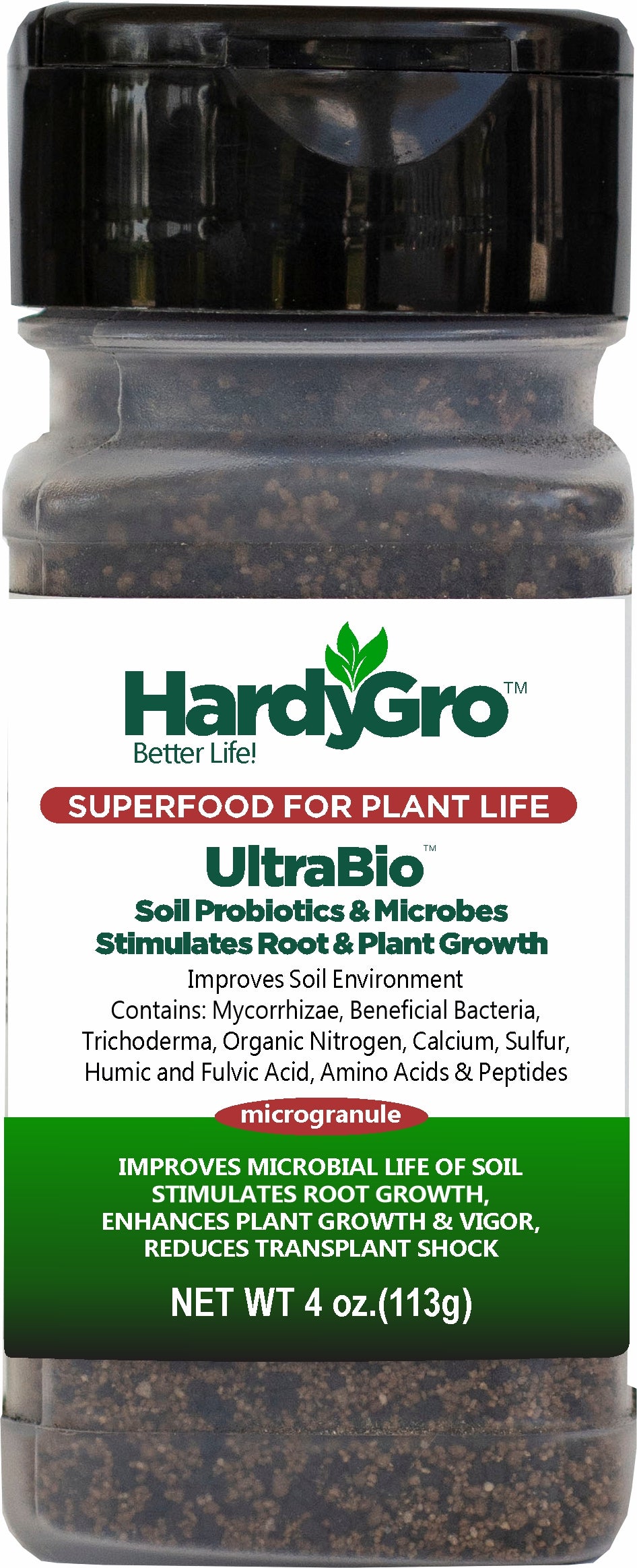 UltraBio Granular, Soil Microbes, Humic Acid, 4oz Shaker